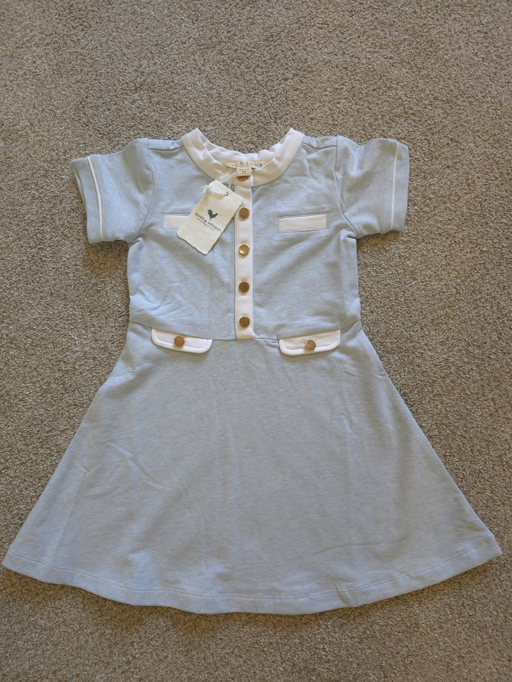 Hope & Henry Blue & White Dress